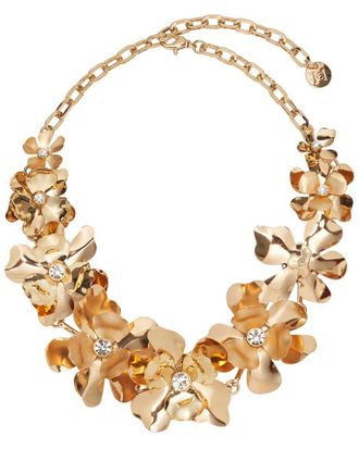 Carolina Herrera CZ Metal Flower Necklace