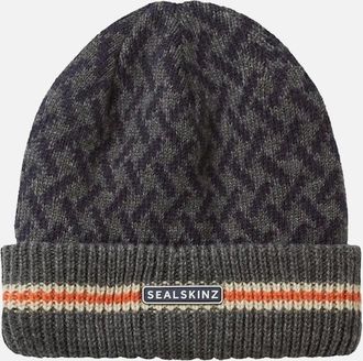 Sealskinz Mens Sealskinz Arminhghall Jacquard Beanie Navy - Black - Size: L/XL