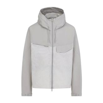 Yohji Yamamoto Wind Jackets, male, Multicolor, Size: M Hooded Utility Jacket