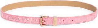 Kurt Geiger Hotfix Rhinestone Embellished Leather Belt in Pink/Shiny Brass at Nordstrom Rack, Size Large/x-Large