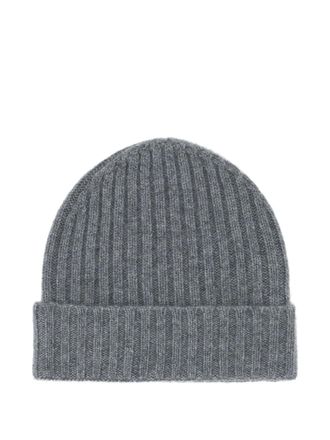 Boggi Milano ribbed cashmere beanie hat - men - Cashmere - One Size - Grey