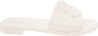 Moncler White Slip On Sandals