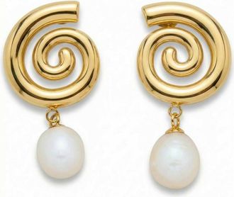Pompeii3 18k Yellow Gold Plated 1.5 Fresh Water Pearl Push Back Studs