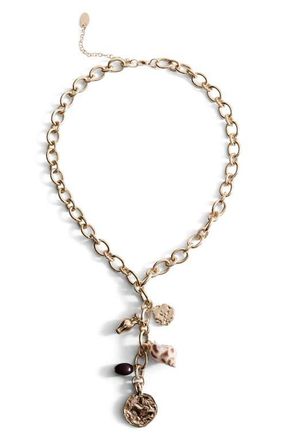 Mango Mixed Bead Pendant Necklace in Gold at Nordstrom