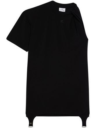 Courrèges asymmetric mini dress - Black