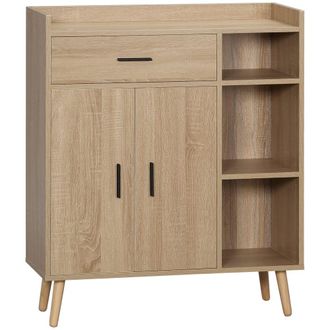 HOMCOM Aparador auxiliar 80x30x96.5 cm madera natural