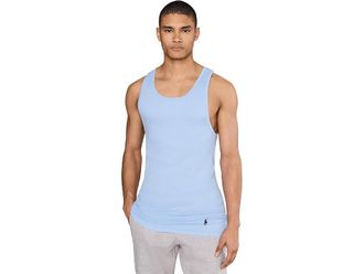 Polo Ralph Lauren Classic Fit Tank Top Undershirts Mens T Shirt White/Raft Green/Office Blue : 2XL, Cotton