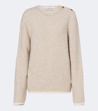 God's True Cashmere Sand cashmere sweater with carnelians