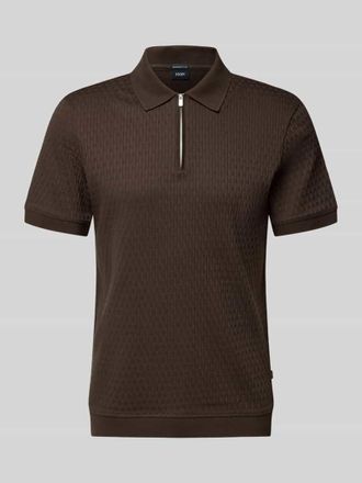 Joop Slim Fit Poloshirt mit Rei&szlig;verschluss Modell Franciscojose in Schoko, Gr&ouml;&szlig;e XXXL