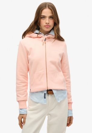 Superdry Kapuzensweatjacke SUPERDRY ESSENTIAL LOGO ZIPHOOD HB, Damen, Gr. XXL, pink (pale rose pink), Sweatware, Obermaterial: 80% Baumwolle, 20% Polyester, un