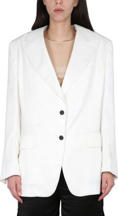 Tom Ford Soft Fluid Twill Boyfriend Jacket - Dames - Blazers - Wit - S - Jassen