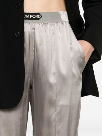 Tom Ford Pantaloni pigiama con logo - Grigio