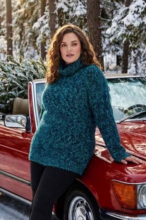 Roman Fluffy Roll Neck Knit Jumper