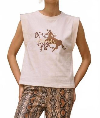 Skies Are Blue Clothing Yeehaw Tank In Beige
