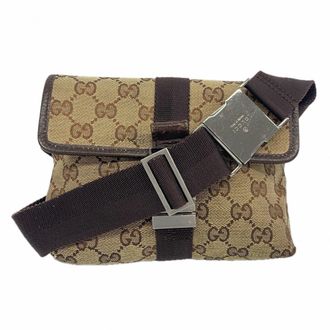 Gucci Brown Canvas Fanny Pack (Pre-Owned)