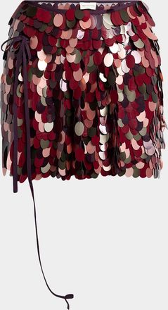Dries Van Noten Gabrina Sequined Mini Wrap Skirt