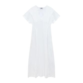 Alpha Studio Midi Jurken - Dames - Casual kleedjes - Wit - M - Katoen - Kleedjes
