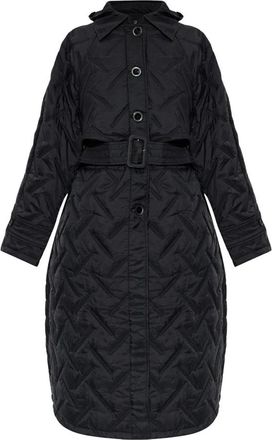 Emporio Armani Gewatteerde Jas - Dames - Jas met riem - Zwart - M - Polyester - Jassen