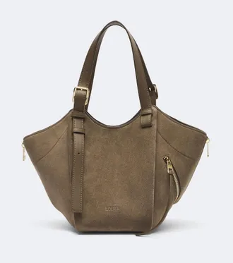 Loewe Hammock Flip Medium suede tote bag