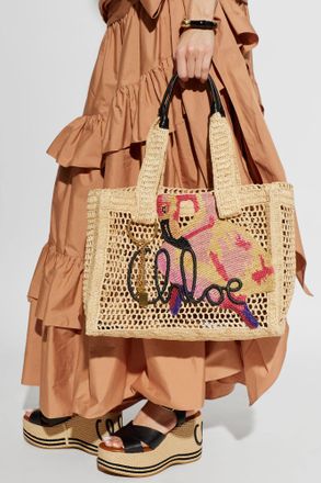 Chlo&eacute; Summer Banana East West Shopper Bag, Womens, Beige
