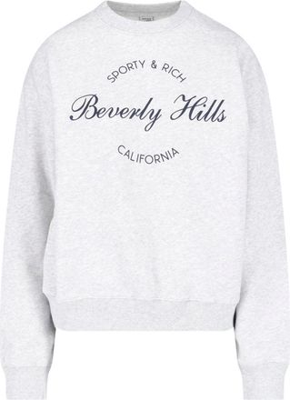 Sporty & Rich Light Grey Sweatshirt with Iconic Text Print