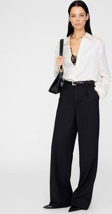 Anine Bing Amanda Dot Jacquard Shirt in Ivory Dot Jacquard at Nordstrom, Size X-Small