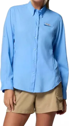 Columbia Pfg Tamiami Ii Long Sleeve Shirt In White Cap