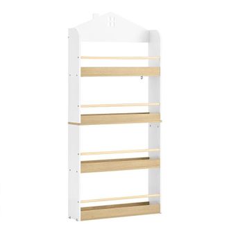 SoBuy SoBuy Libreria bambini 4 ripiani Bianco 60x15x130,5cm Funzionale KMB121-WN
