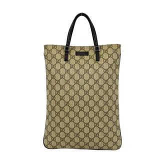 Gucci Brown Leather Elastane Handbag Tote Bag (Pre-Owned)