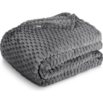 Bare Home Waffle Microplush Fleece Blanket in Grey at Nordstrom, Size King