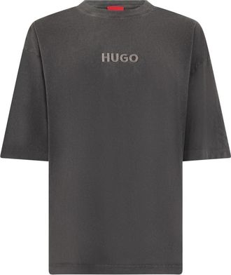 HUGO BOSS T-shirt met korte mouwen - Heren - T-shirts - Grijs - L - Katoen - Tops