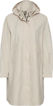 Camel Active Stijlvolle Jas met Capuchon en Zakken - Dames - Parka Jassen - Beige - M - Katoen - Jassen