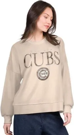 G-III 4Her by Carl Banks Womens G-III 4Her by Carl Banks Sand Chicago Cubs Oversized Vet II Sweatshirt at Nordstrom, Size X-Large
