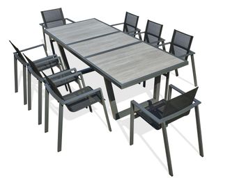 DCB Garden Olhos - Conjunto De Comedor De Jard&iacute;n 8 Plazas De Aluminio Dcb Garden