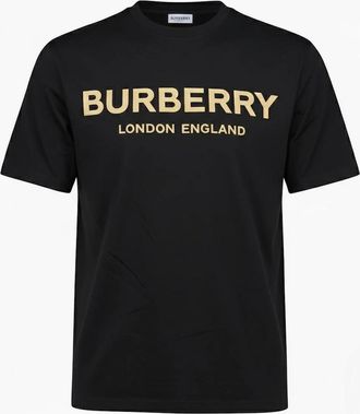 Burberry Mens Burberry London Logo T Shirt Black/Gold - Size: 38