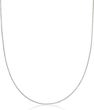 Ross-Simons 0.6mm 14kt White Gold Wheat Chain Necklace
