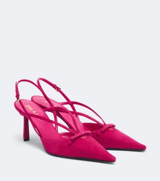 Prada Suede slingback pumps
