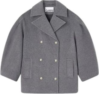 Ganni JAS - Dames - Blazers - Grijs - S - Jassen