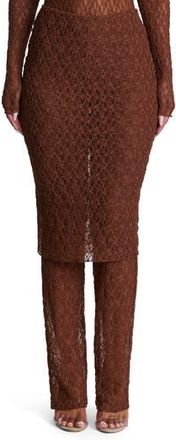Naked Wardrobe Stretch Lace Skirted Pants in Brown Sugar at Nordstrom Rack, Size Small