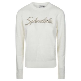 MC2 Saint Barth Maglione New Queen Splendida 10 Strass - - Knitwear - Donna - Bianco - L