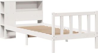 vidaXL Bookcase Bed without Mattress White 75x190 cm Small Single Solid Wood Pine Vidaxl