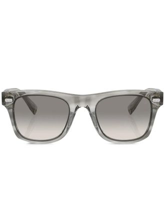 Brunello Cucinelli BC4002S square-frame sunglasses - unisex - Acetate/Crystal - 50 - STRIPED GREY