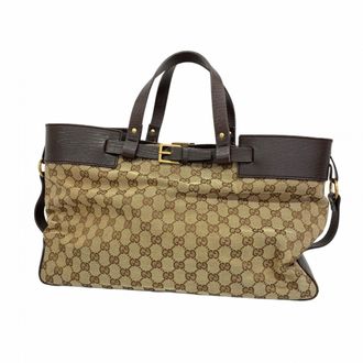 Gucci Brown Canvas Tote Bag (Pre-Owned)