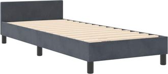 vidaXL Bed Frame with Headboard Dark grey 80 x 200 cm Velvet Vidaxl