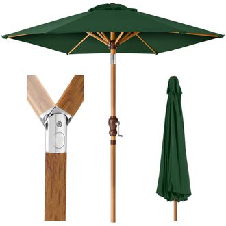 Best Choice Products 10ft Outdoor Woodgrain Pattern Steel Market Patio Umbrella w/ Crank, Tilt