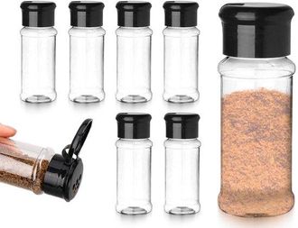 OEM Juego De 6 Saleros Y Pimenteros Transparentes De 100 Ml - Pl&aacute;stico