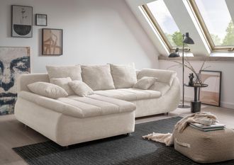 Inosign Ecksofa »Imola, bequem, aktuelle Steppung im Sitz, L-Form, Breite 270cm« wahlweise mit Bettfunktion