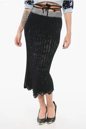 Acne Studios Knit Pencil Skirt with Rope Belt size S