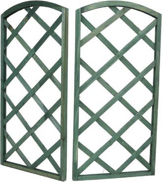 Trade Shop Trade Shop - Pannello Traliccio Recinzione In Legno Verde 60x30 Cm Rampicanti Giardino 219842