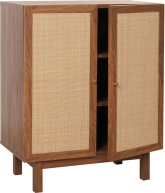 Hhg Hhg - Highboard 394, C&oacute;moda Mueble Aparador, Compartimentos De Almacenaje, Rat&aacute;n Kubu 98x79x42cm, Aspecto Nogal